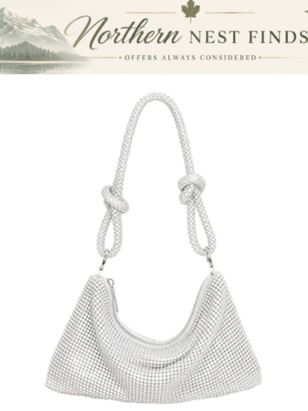 Rhinestone Aluminum Mesh Clutch Evening Bag Prom Wedding Formal Handbag